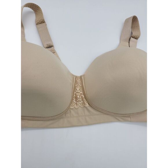 Vanity Fair Wireless Bra 38DD Womens Lightly Padded Tan Adjustable Straps - Picture 3 of 5